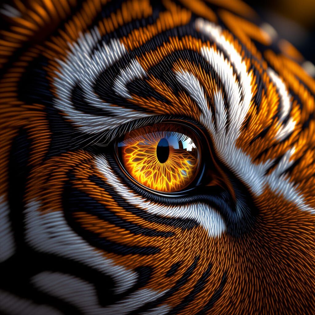 Tiger Eye Close-up in a Surreal Style