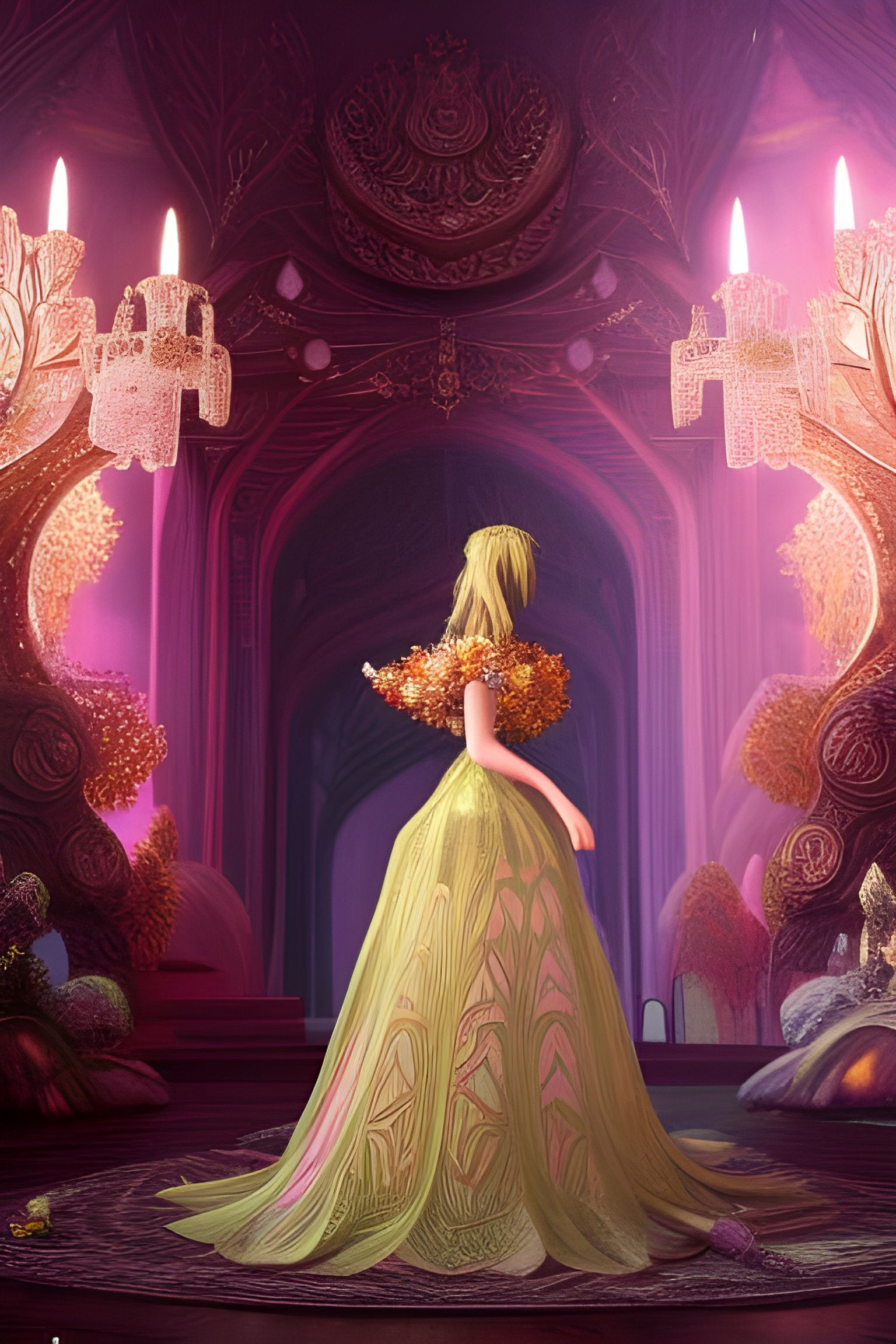 Ethereal Fairy Dress with Glitter and Mushrooms