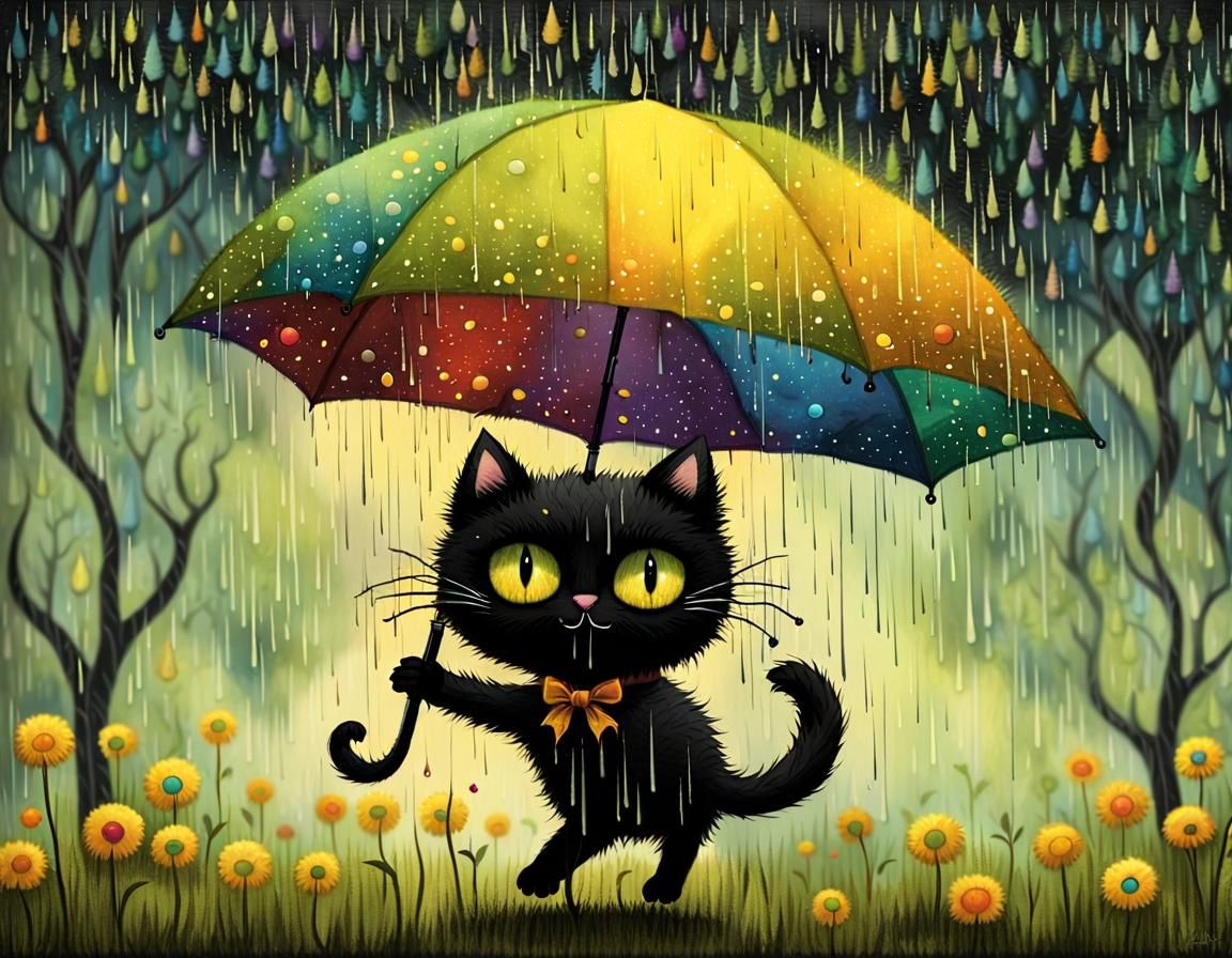 Kitty is Dancing in the Rain