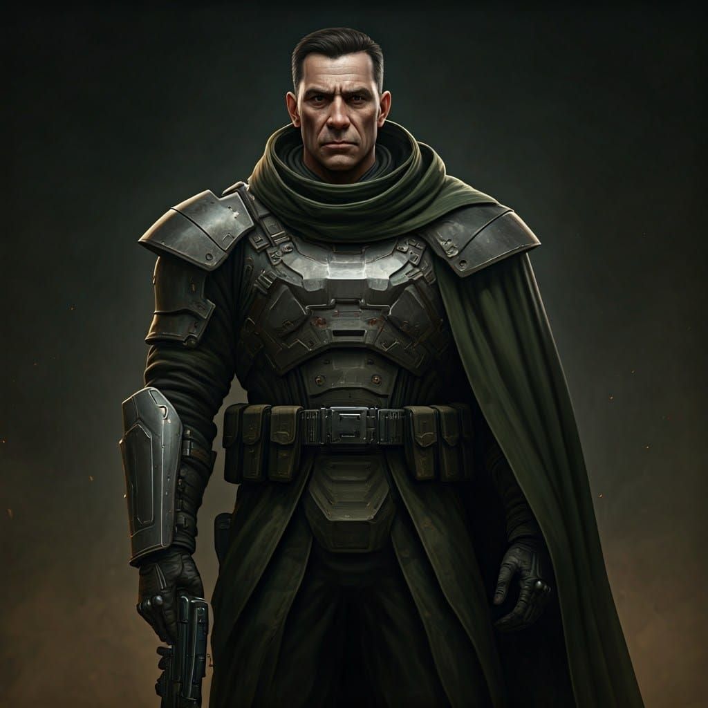 Futuristic Soldier in Detailed Armor, Hyperrealistic Sci-Fi