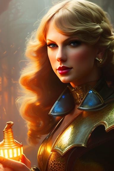 Fantasy Barmaid Portrait in Fantasy Tavern