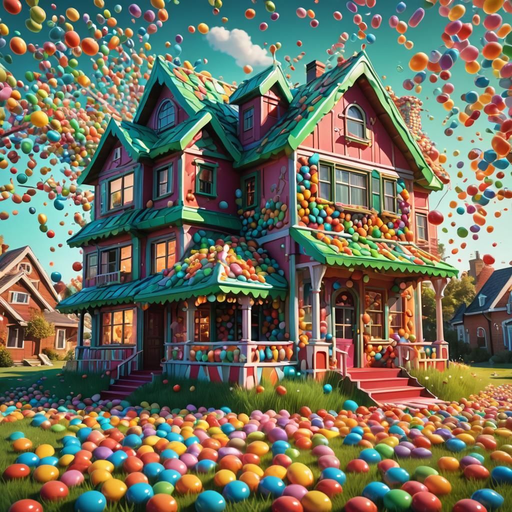 Giant Candy House in Candy Art Style