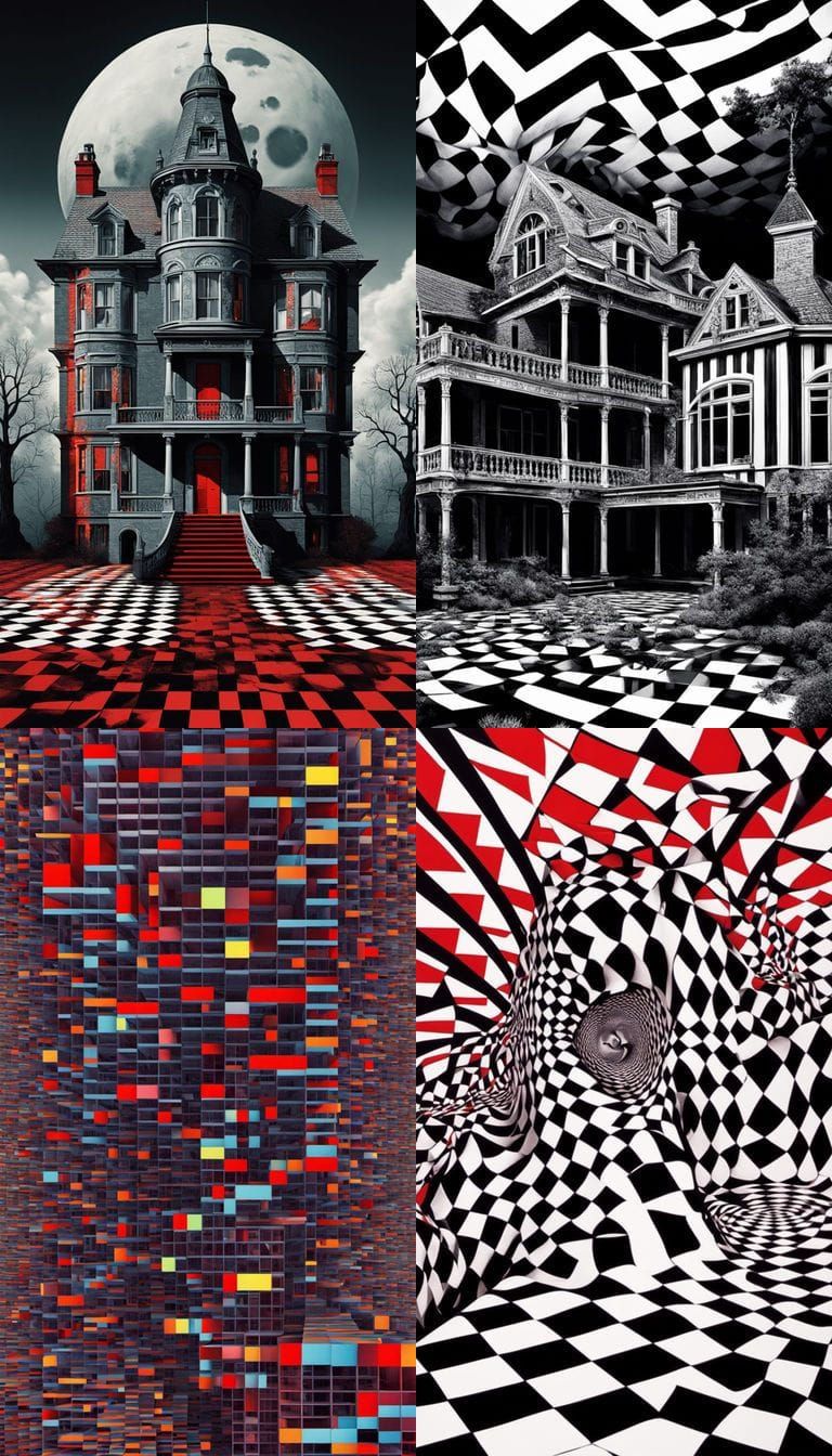 Surreal Gingerbread House Winter Wonderland with Escher-Insp...