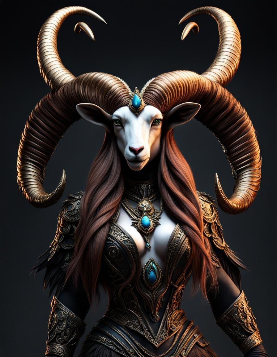 Hypermuscular Goat-Peacock Hybrid Flexing