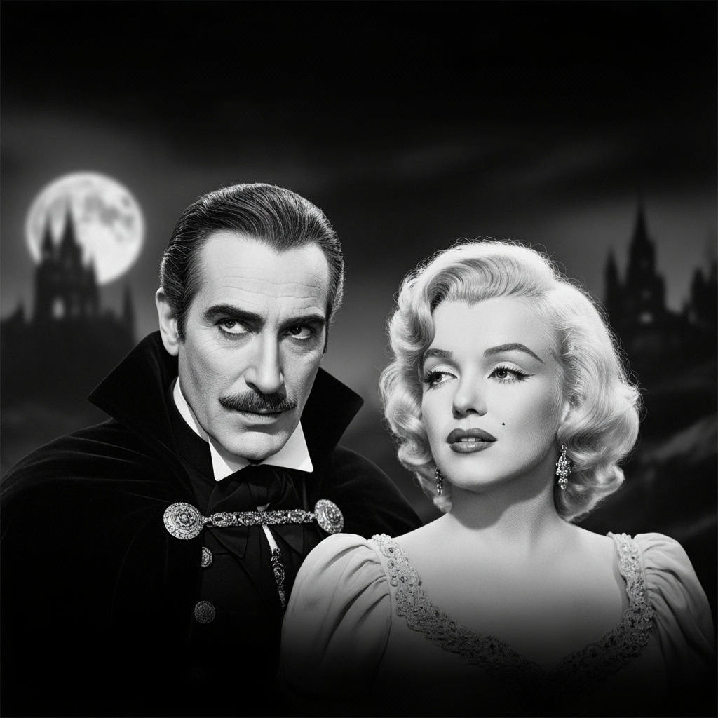 Christopher Lee & Marilyn Monroe Vampire Romance Movie Poste...