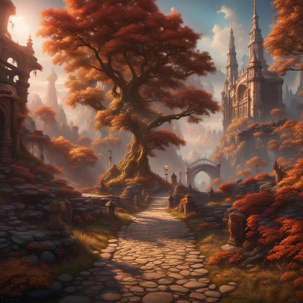 Fantastical Exercise Scene in Detailed Matte Painting