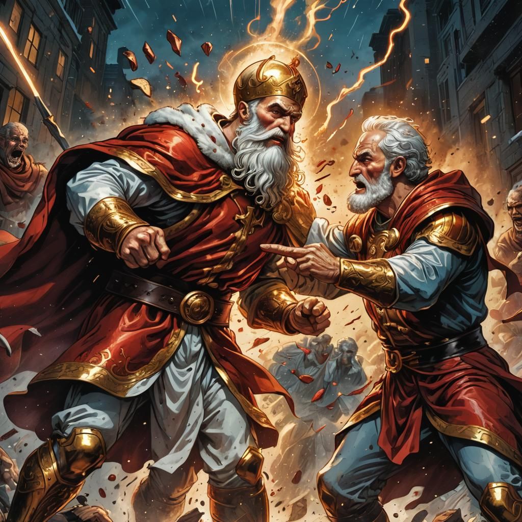 Saint Nicholas Punches Arius: Comic Book Style