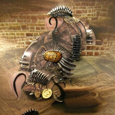 Steampunk Trilobite: Mechanical Fossil Art