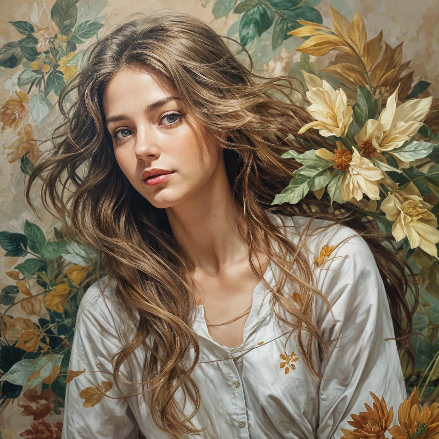 Artistic Portrait of a Woman in Nature