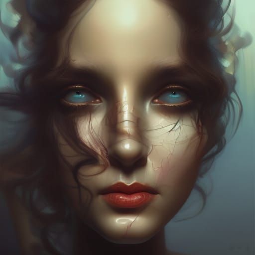 Surreal Woman Evolving from Spider in Surrealist Style