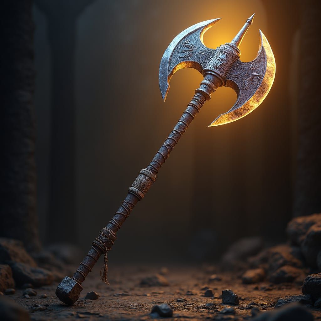 Majestic Poleaxe of Destruction in Dark Fantasy Style