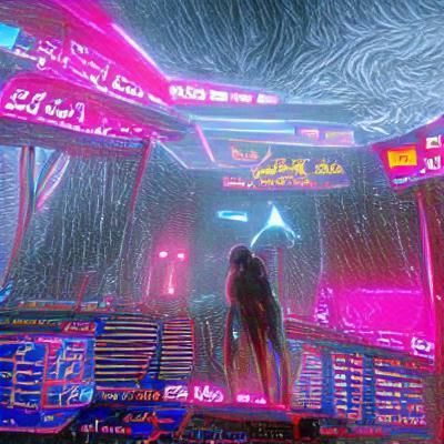 Cyberpunk Astral Plane in Neon Style