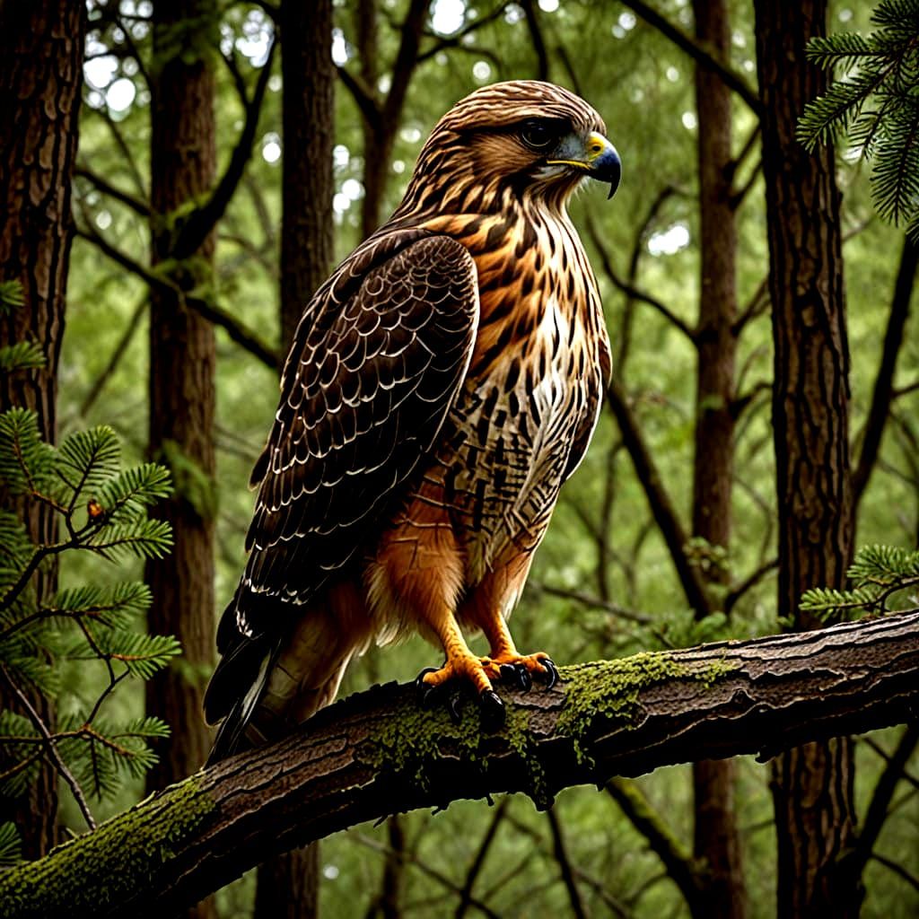 Empowered Red Shouldered Hawk Soars with Freedom and Patienc...