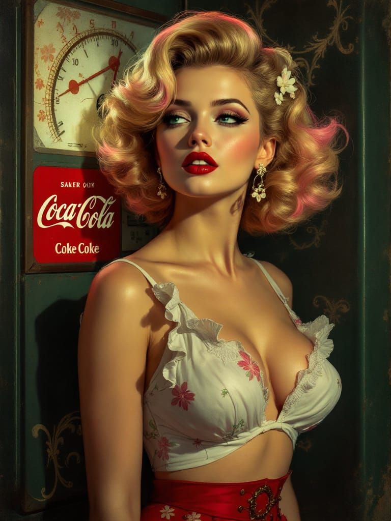 Pin-Up Woman in Baroque Lighting
