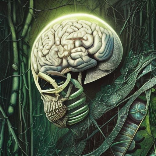 Brain Salad in Enchanted Forest: Fantasy Art