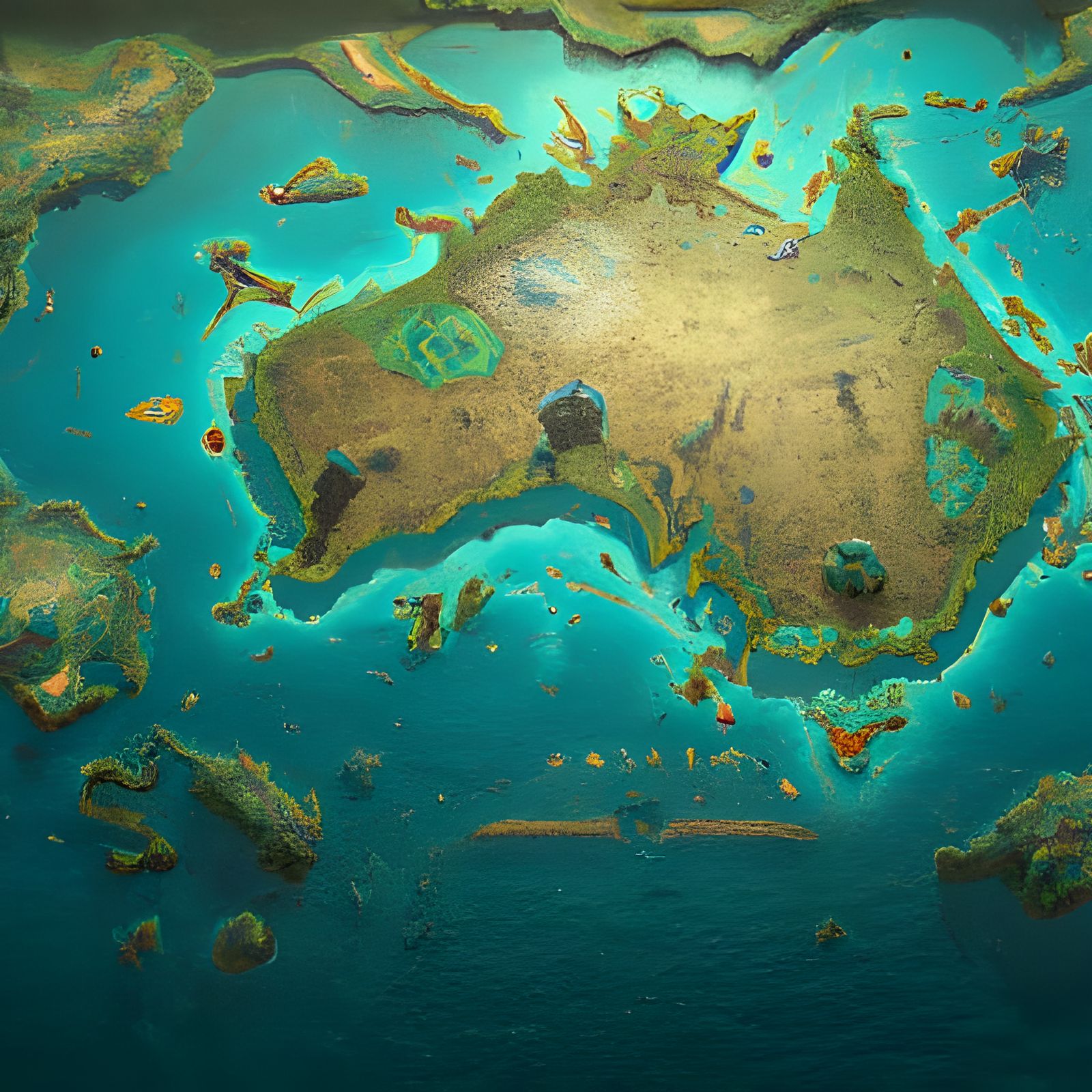 Detailed Fantasy Map of Australia