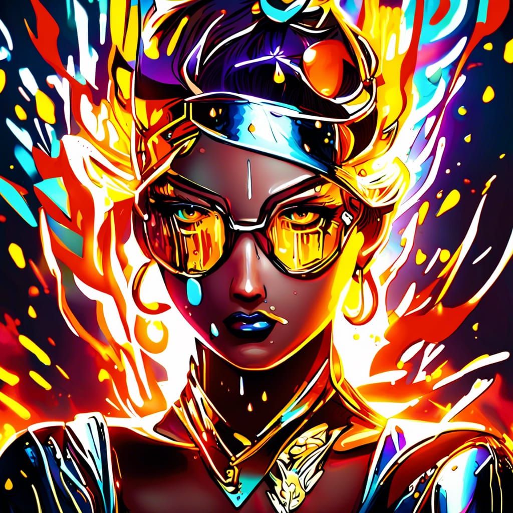 Neon Goddess of Diamond Gems, Cinematic Concept Art