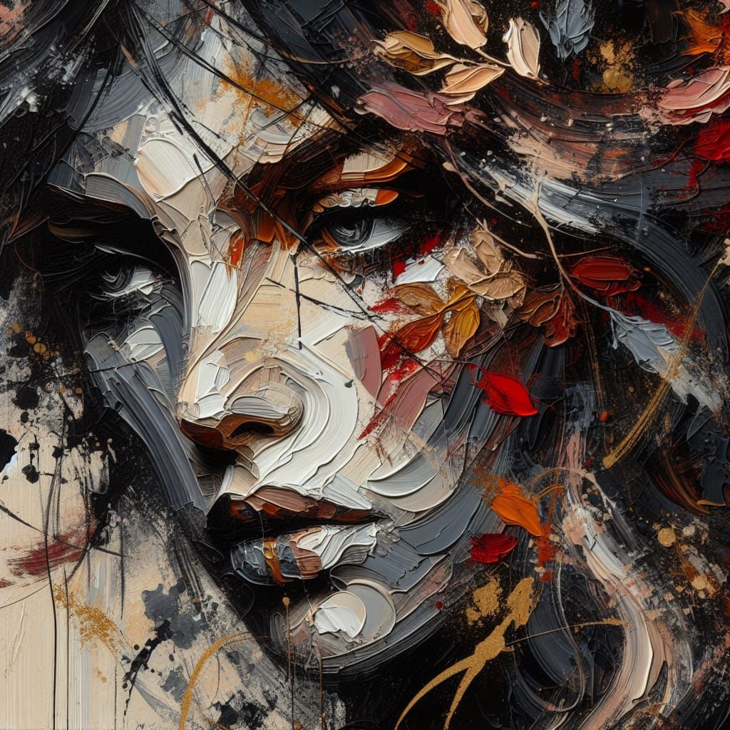 Abstract Autumnal Portrait in Matte Painting Style