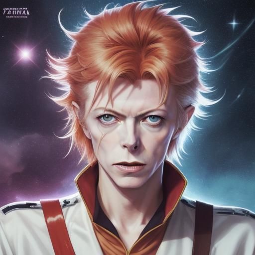 David Bowie Anime Style Portrait