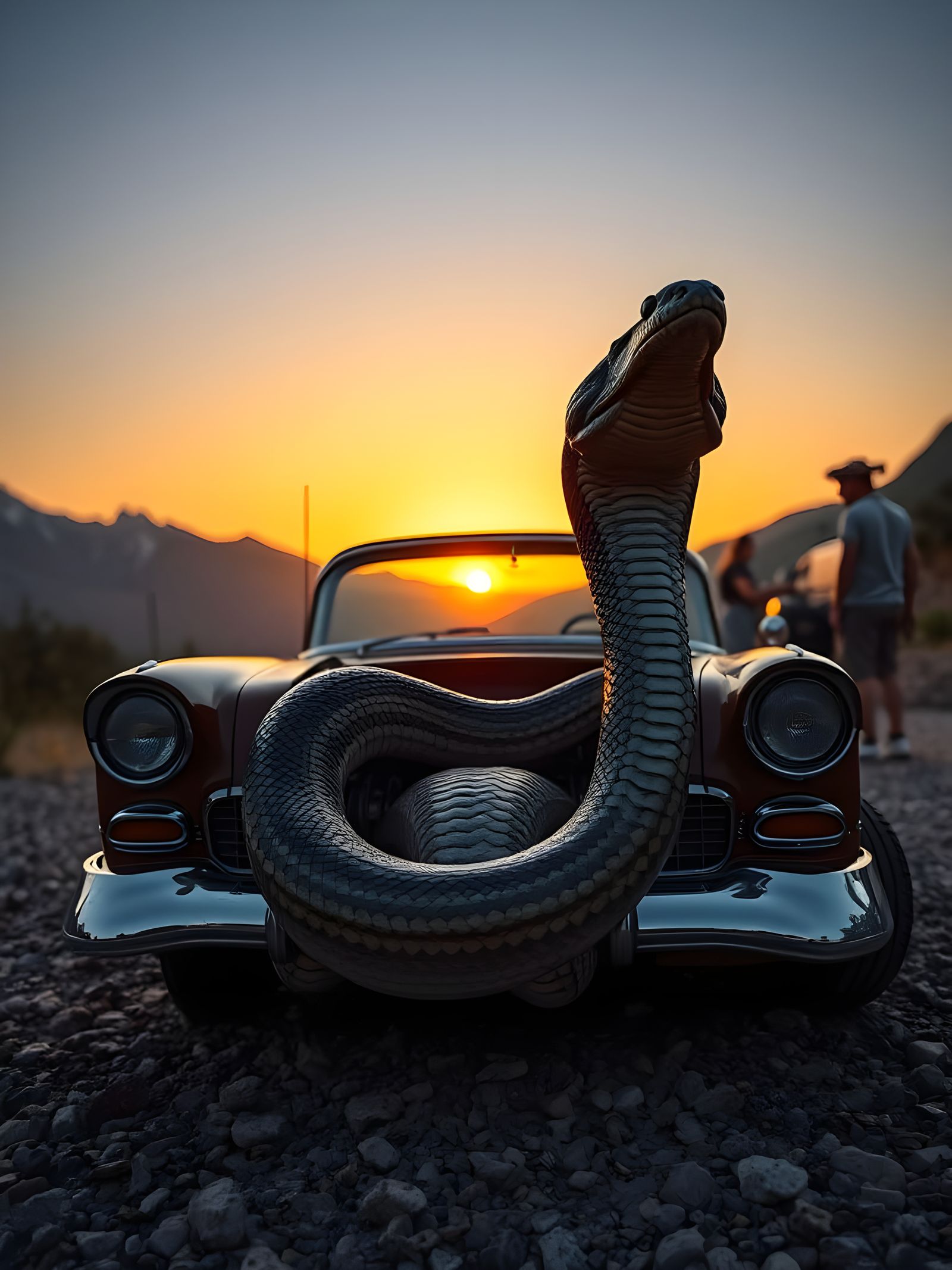 Steampunk Snake-Themed 1955 Chevy Car