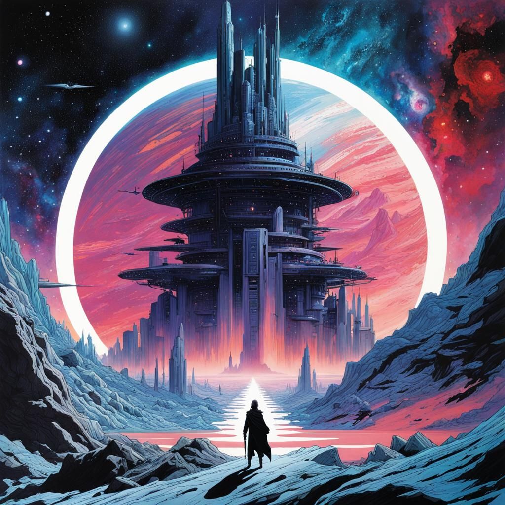 Galactic Journey in Surreal Collage Art Style