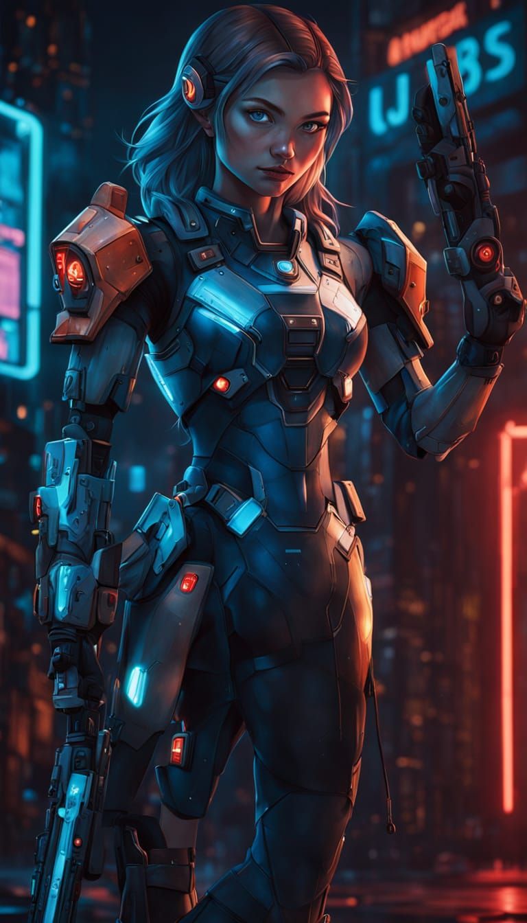 Nintendo Switch Girl in Futuristic Anime Style