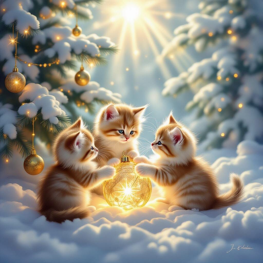 Fluffy Kittens Play in Divine Sunshine