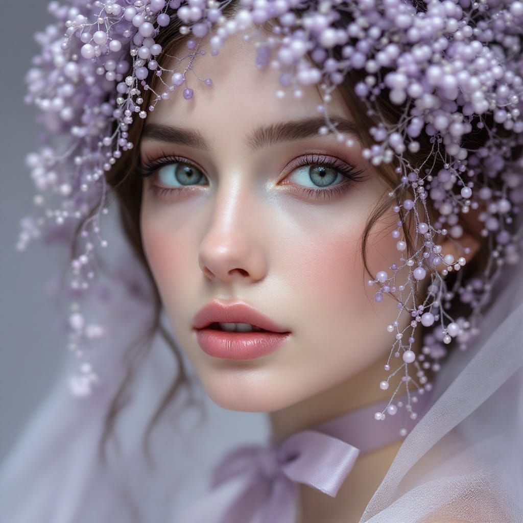 Surreal Goddess in Lavender Veil