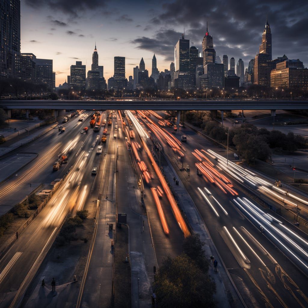 Vibrant New York Cityscape at Night