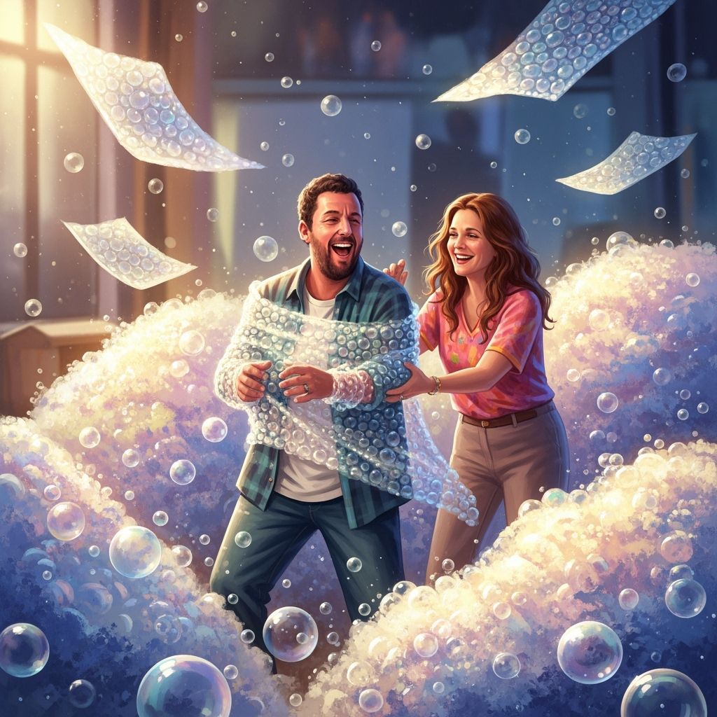 Adam Sandler and Drew Barrymore in Bubble Wrap, Painterly St...