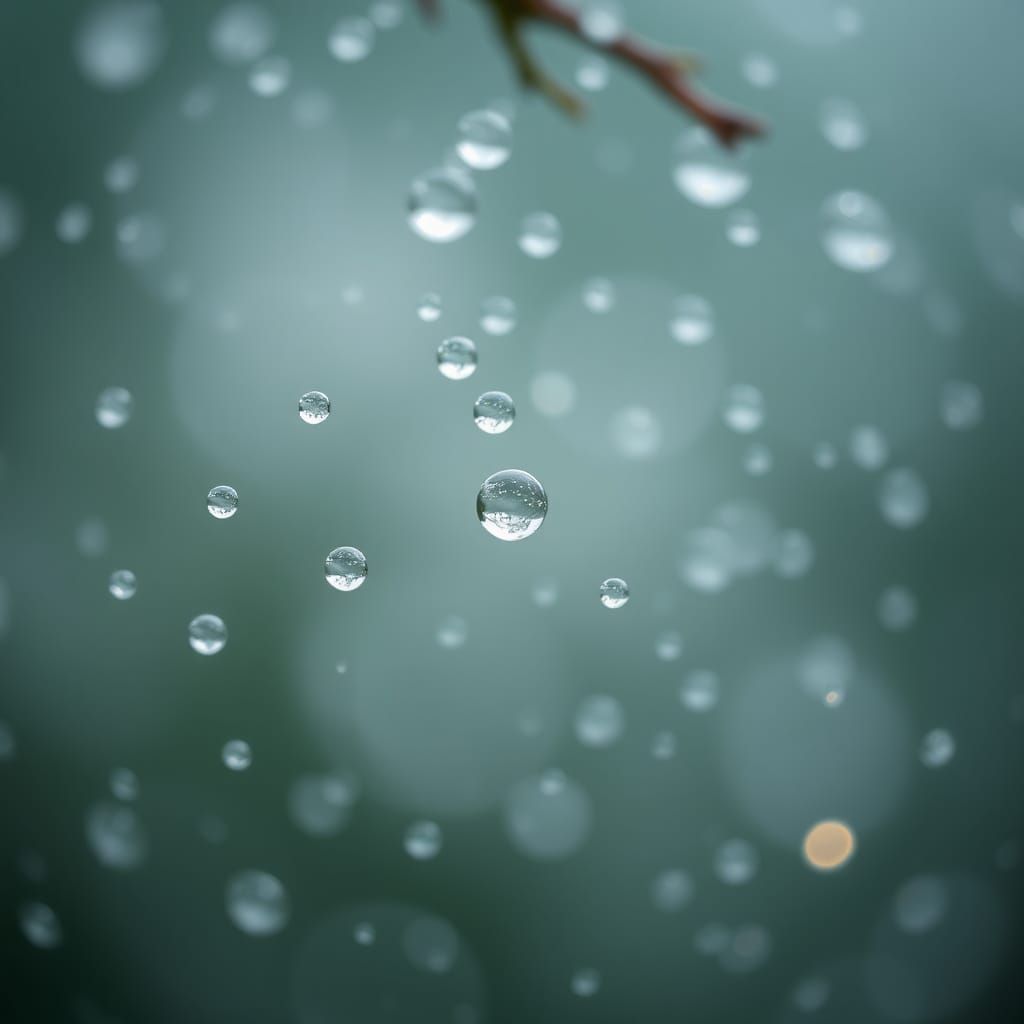 Ethereal Raindrops in Dreamy Impressionistic Style