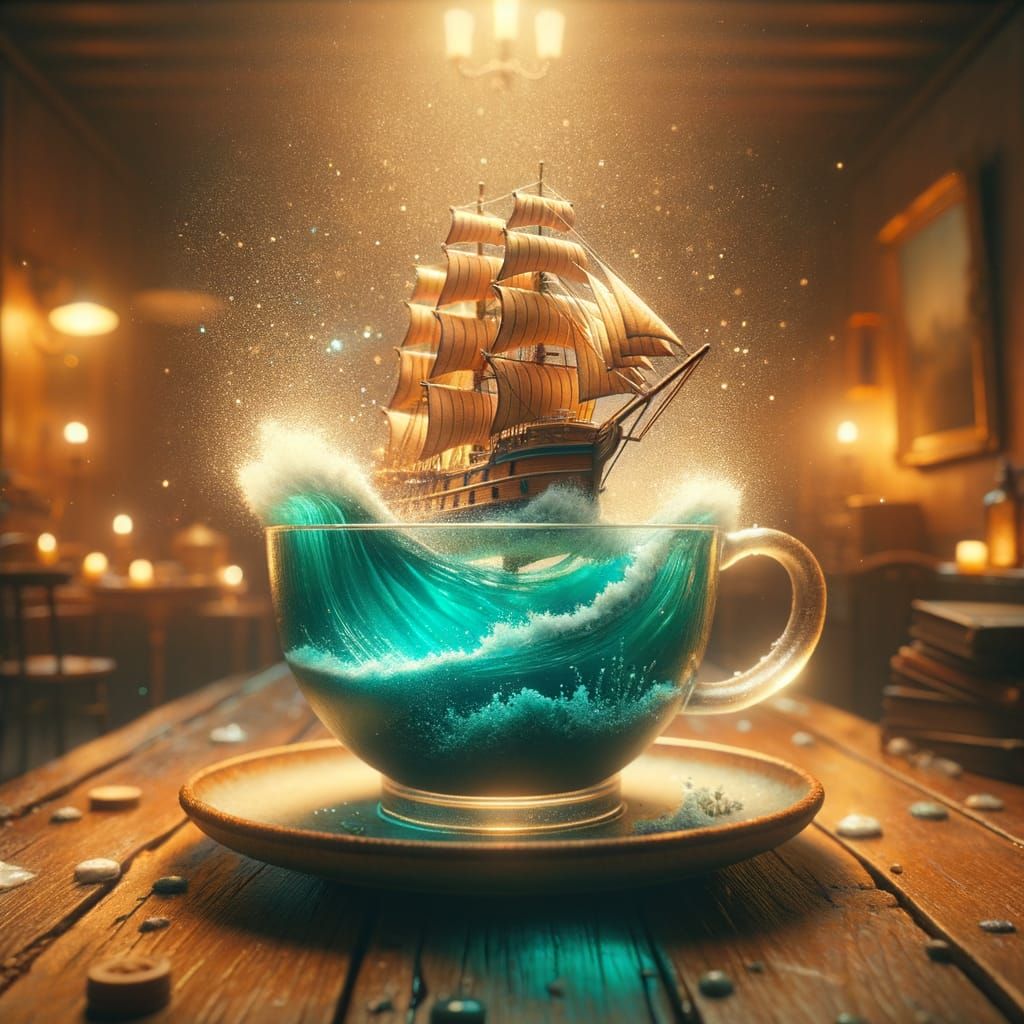 Ocean Teacup: A Miniature Cinematic Scene
