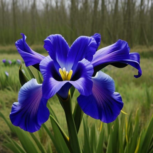 Irises growing in the wild