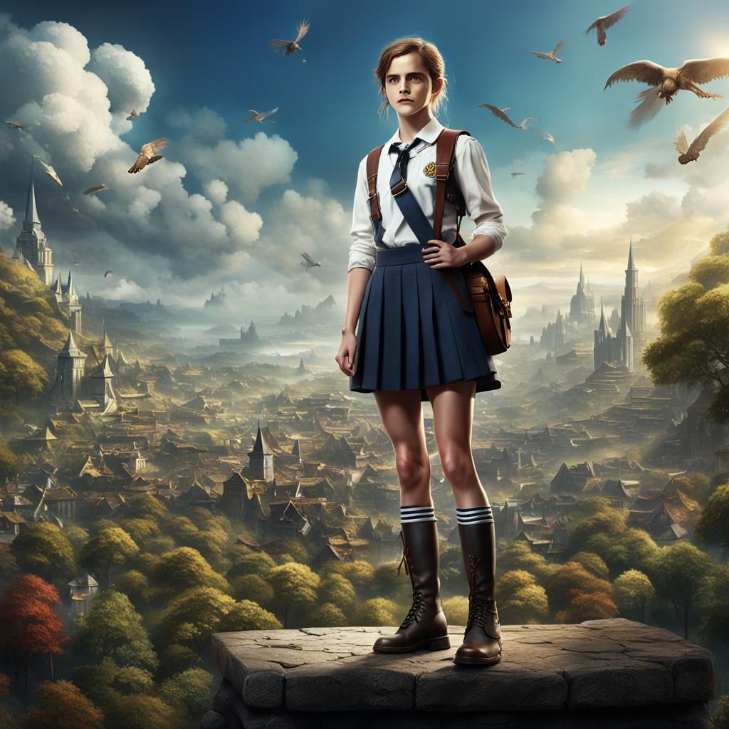 Woman in School Uniform in Sumer: Fantasy Art