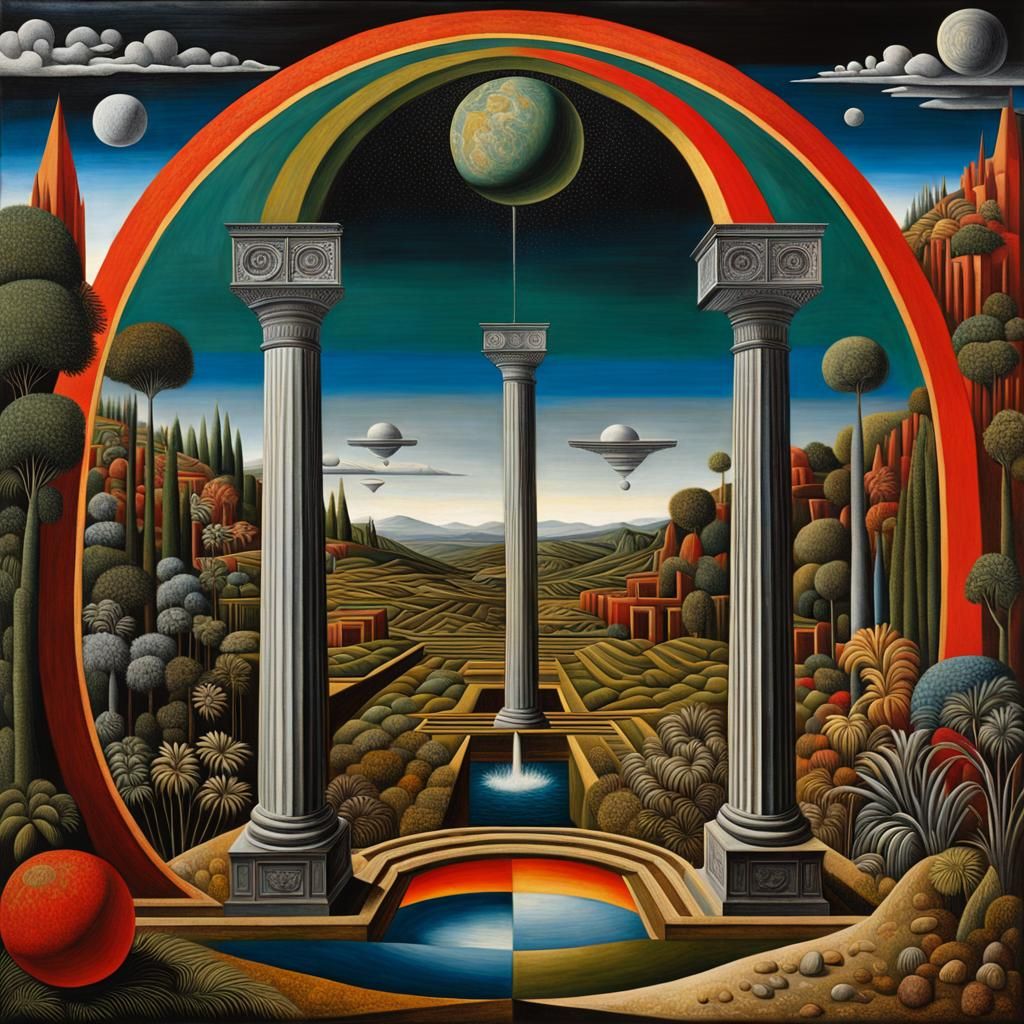 Psychedelic Oasis Masterpiece in Deep Triadic Colors