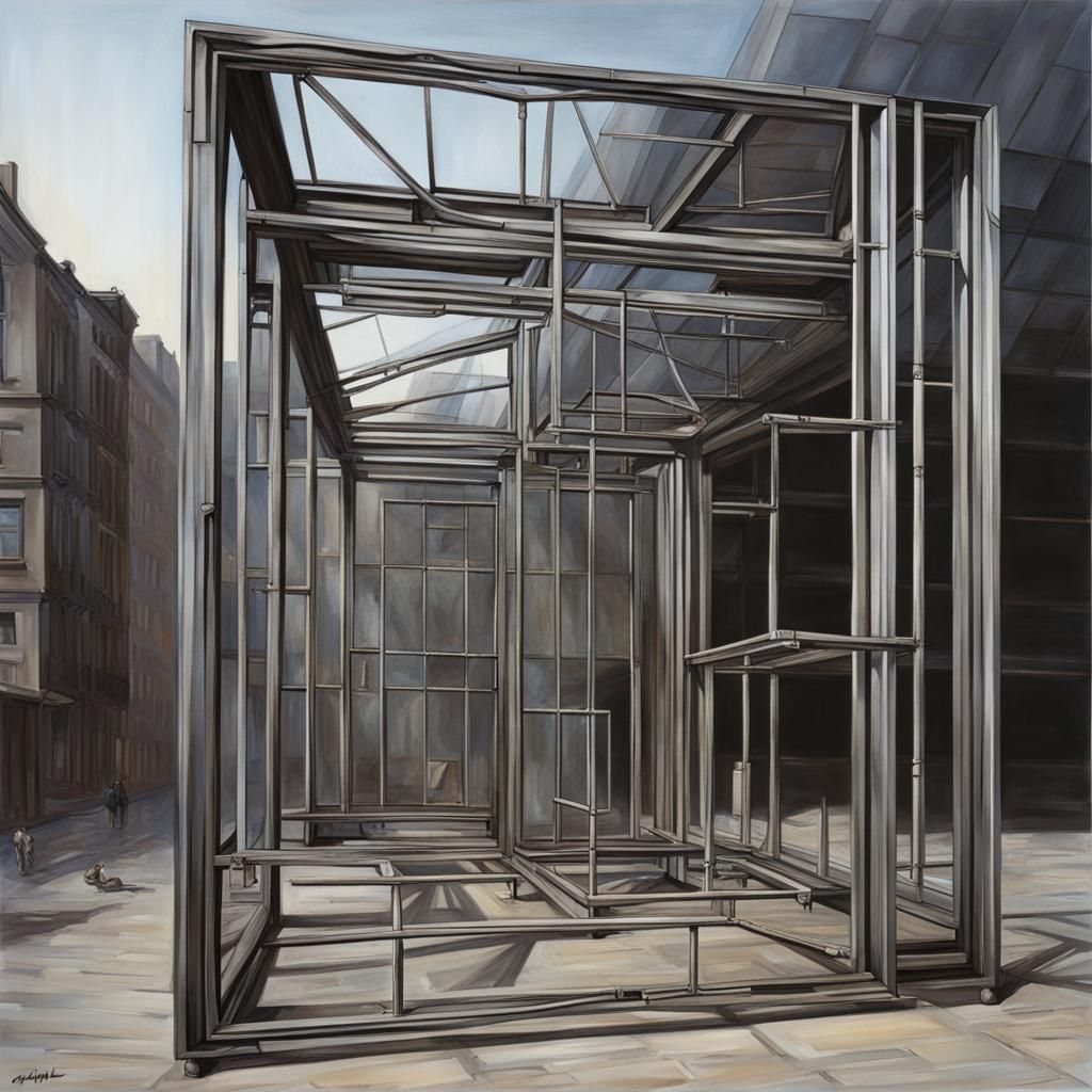 Hyperrealistic Steel Frame in Hypermodern Style