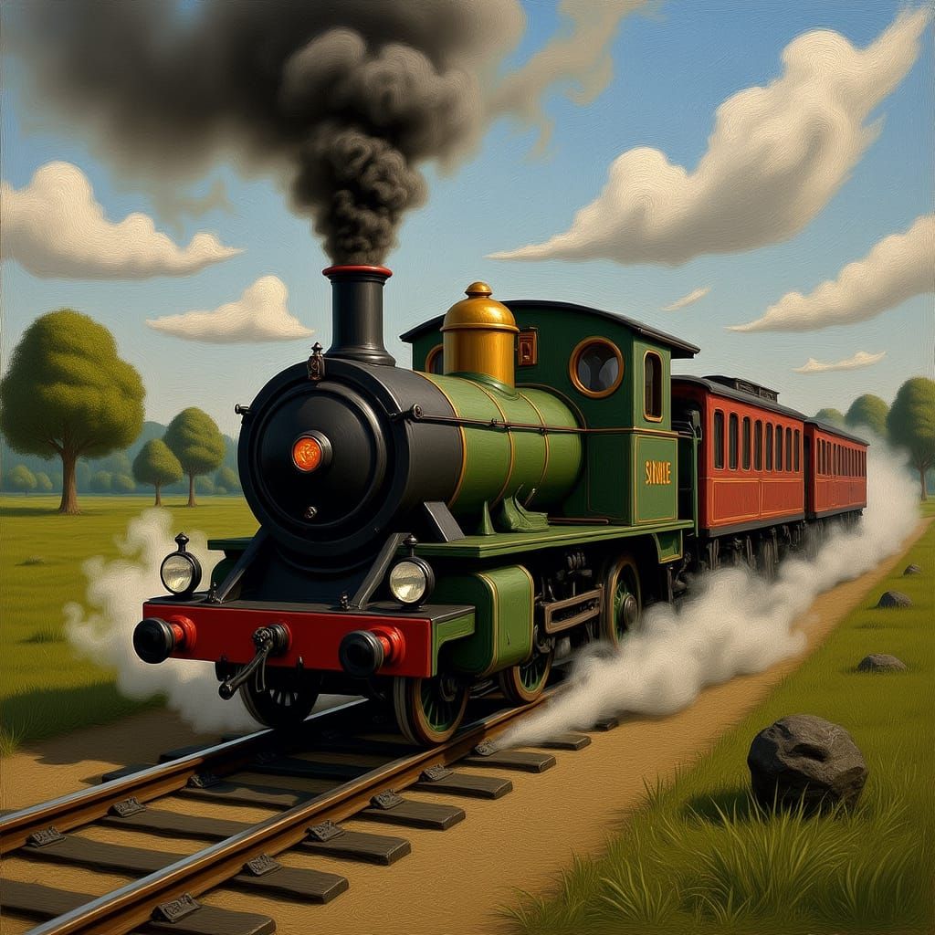 Hogwarts Express as Impasto Painting