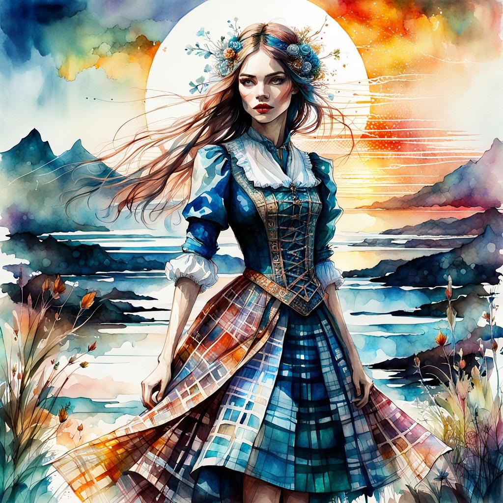 Alice in Plaid: A Fantasy Watercolor Fairytale