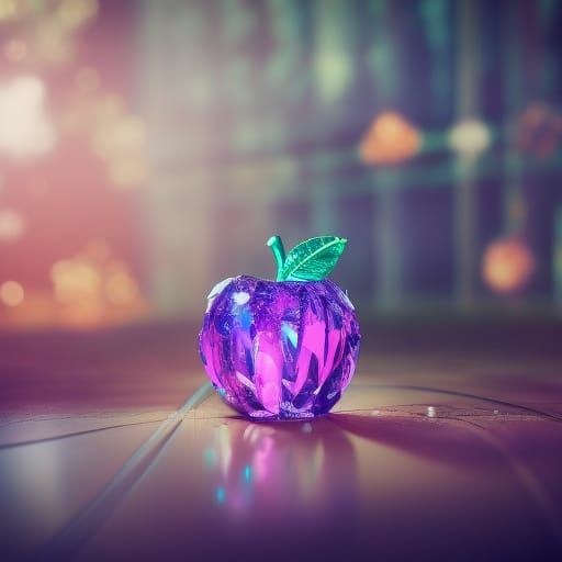 Crystal Apple with Fairy Lights, Detailed Matte Painting