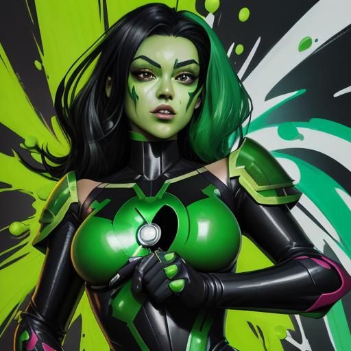 Shego in Ironman Armor: Graffiti Splash Art