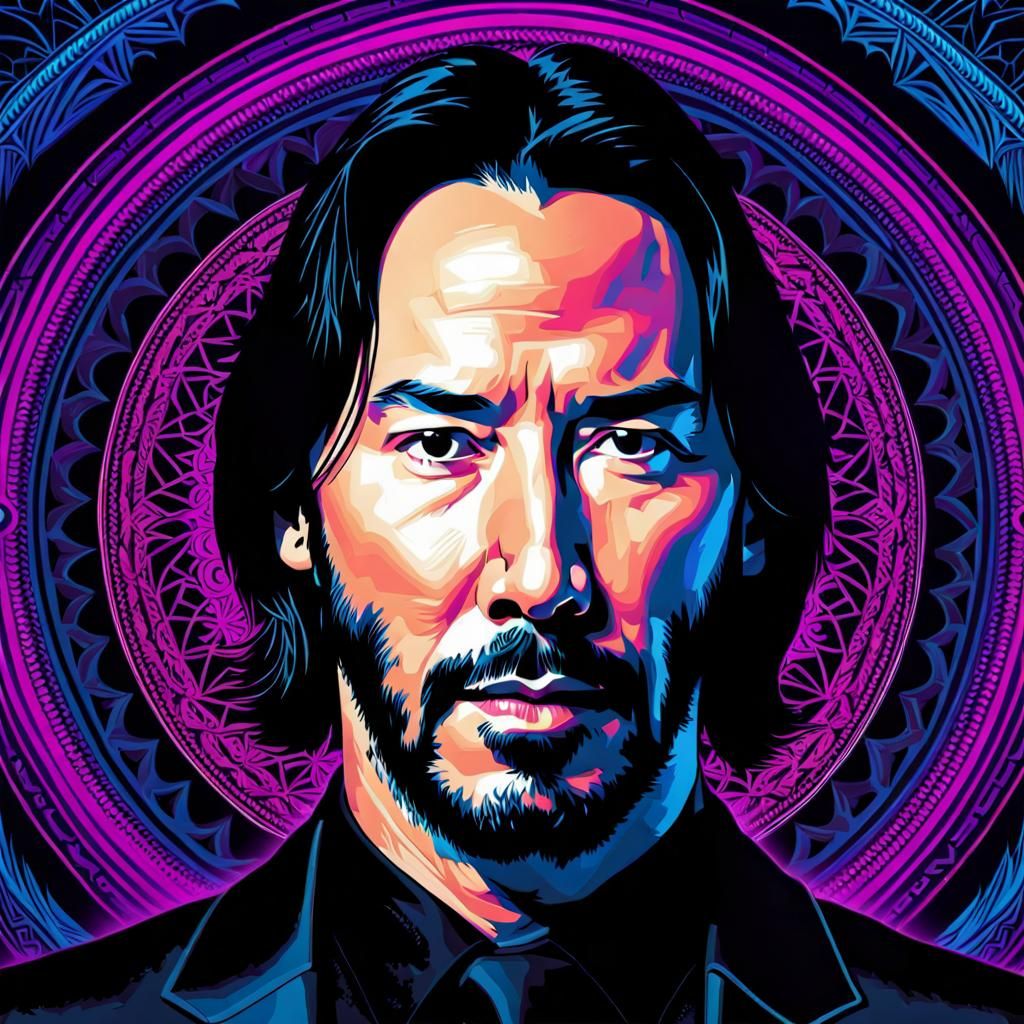 Keanu Reeves in Gothic Synthwave Photorealism