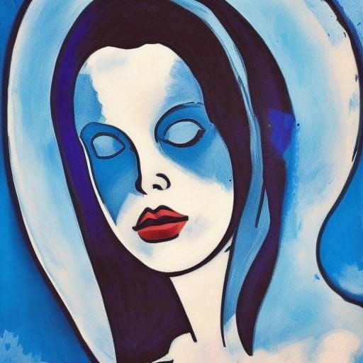Lana Del Rey in Picasso's Blue Period Style
