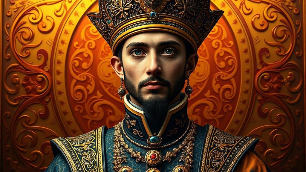 Regal Delaware Icon in Golden Art Nouveau Splendor