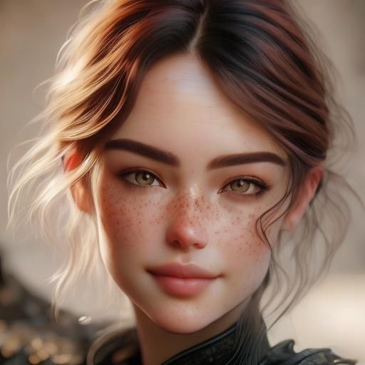 Striking Portrait of Woman with Raven Hair