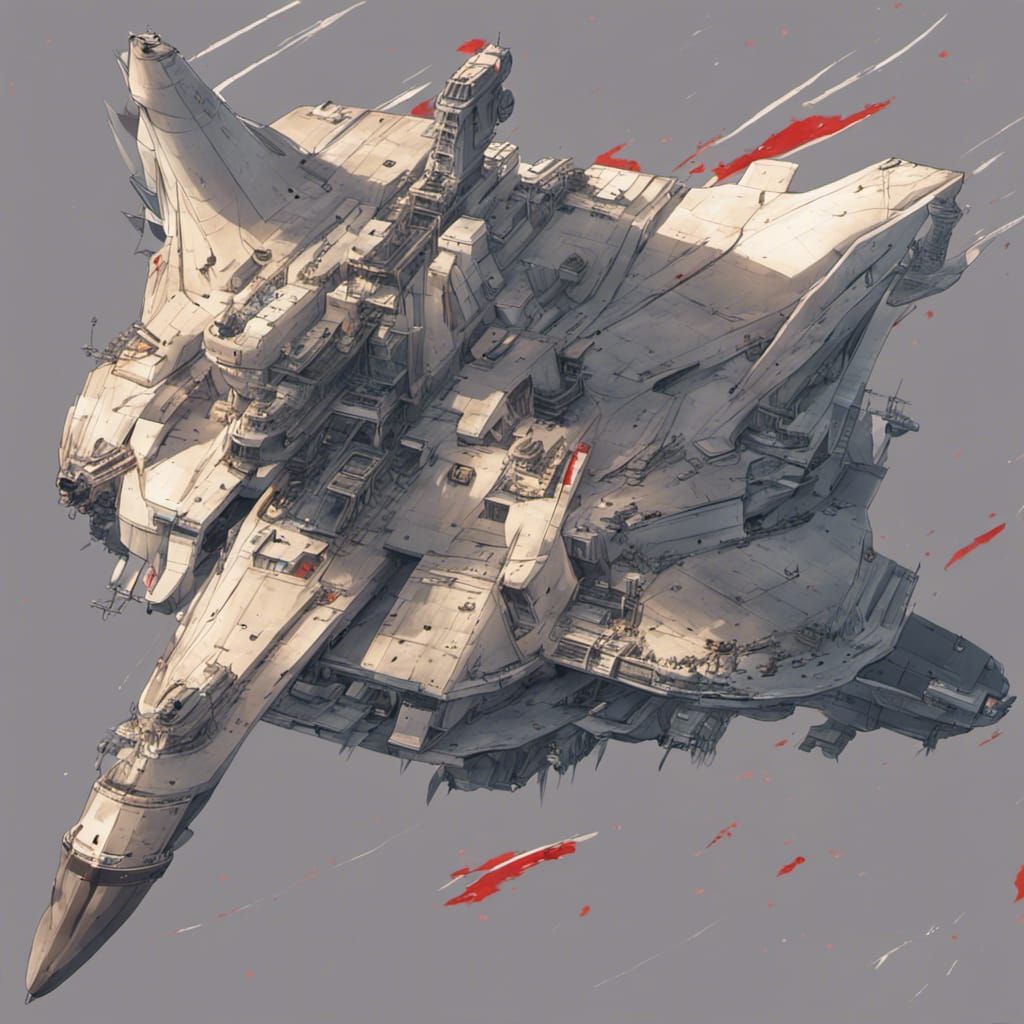 Anime Style Auditore Class Super Battleship in Space
