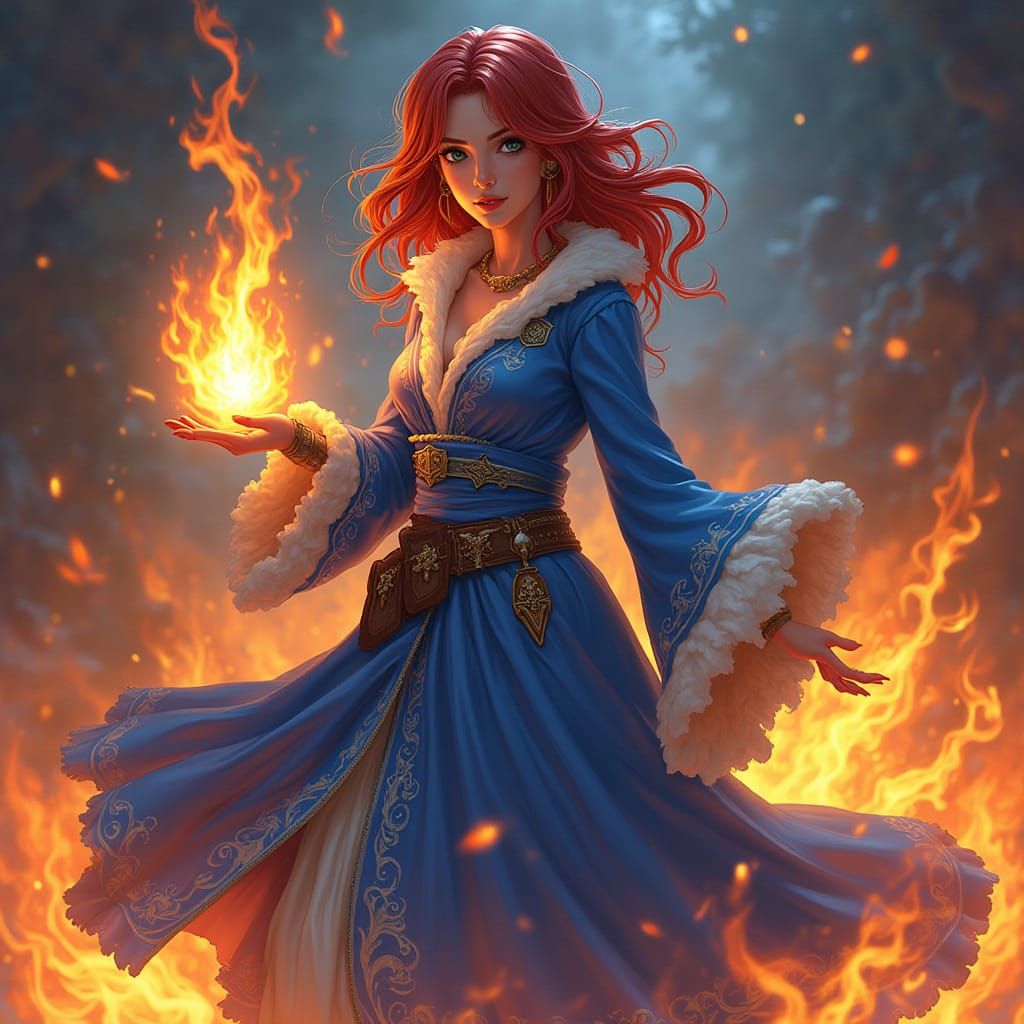 Mystical Warrior Sypha in Vibrant Fantasy Art
