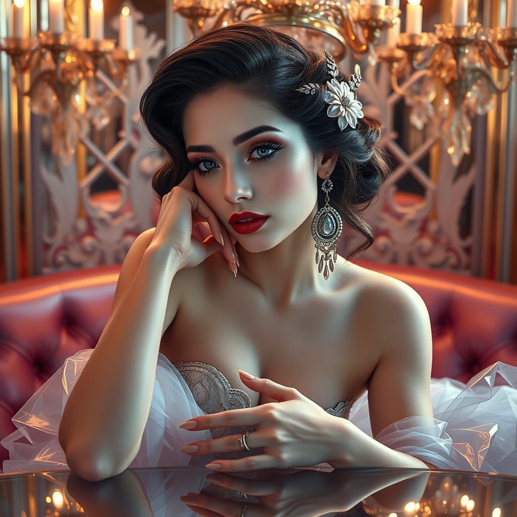 Elegant Art Deco Scene with Feminine Accents