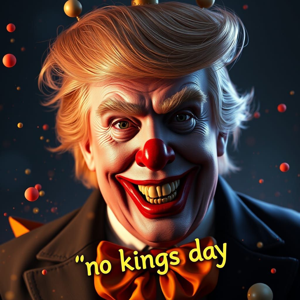 Donald Trump Clown Face: No Kings Day