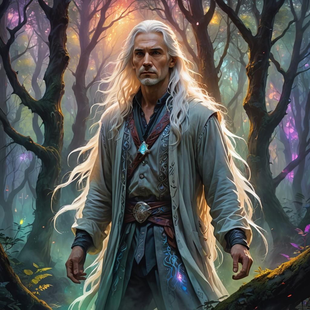 Mystical Forest Portrait: Ethereal Digital Art