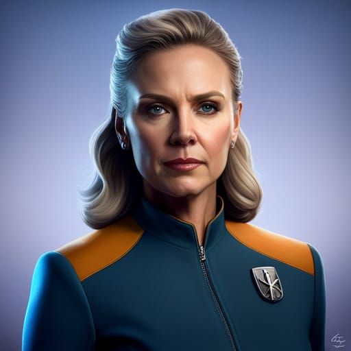 Starfleet Officers Portrait in Hyperdetailed Style